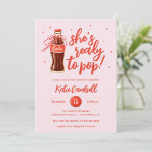 Sie ist bereit, die Soda Pop Girl Baby Shower zu k Einladung