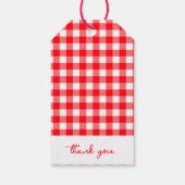 Sie ist bereit, eine Karierte Red Baby Dusche aus Geschenkanhänger (Rückseite)