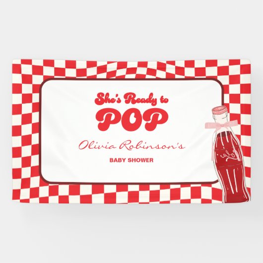 Sie ist bereit, eine Soda-Cola-Babydusche Pop Banner (Horizontal)