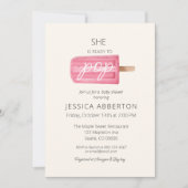 Sie ist bereit für den Pop der Popsicle Baby Dusch Einladung (Vorderseite)