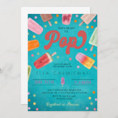 Sie ist bereit für den Pop der Popsicle Baby Dusch Einladung (Vorne/Hinten)