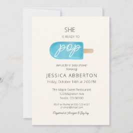 Sie ist bereit für den Pop der Popsicle Baby Dusch Einladung