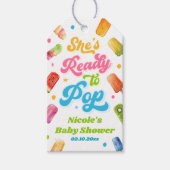 Sie ist bereit für Pop Babydusche Geschenkanhänger (Vorderseite)