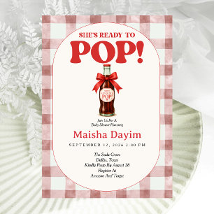 Sie ist bereit, Gingham-Baby Shower zu platzen Einladung
