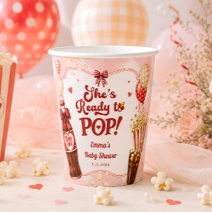 Sie ist bereit, Limonade Gingham-Baby-Party zu spr Pappbecher