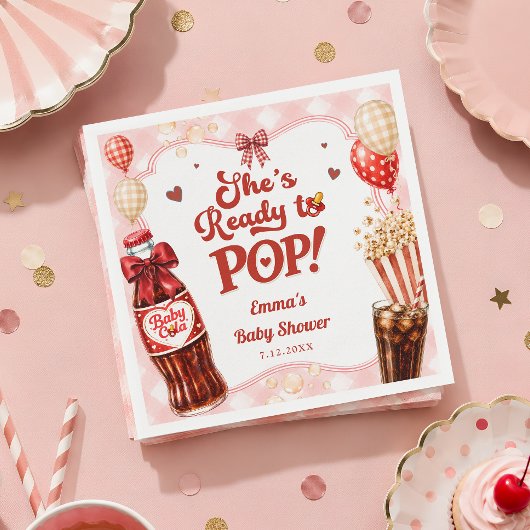 Sie ist bereit, Limonade Gingham-Baby-Party zu spr Serviette
