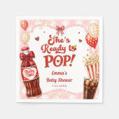 Sie ist bereit, Limonade Gingham-Baby-Party zu spr Serviette (Vorderseite)