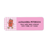 Sie ist bereit, Retro-Rosa-Gingham-Soda-Return zu (Vorne)