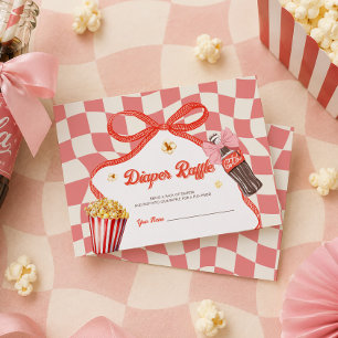 Sie ist bereit, rosa Baby-Party-Windel-Raffle Begleitkarte