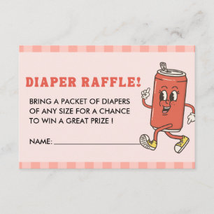 Sie ist bereit, rotes Gingham-Soda-Windel-Raffle z Begleitkarte