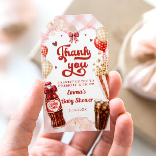 Sie ist bereit, Soda-Baby-Shower-Danke zu knallen Geschenkanhänger