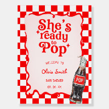 Sie ist bereit, Soda-Baby-Shower-Schaumplatten zu