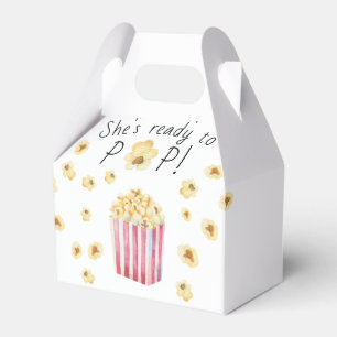 Sie ist bereit, Wasserfarben-Popcorn-Baby-Party pl Geschenkschachtel