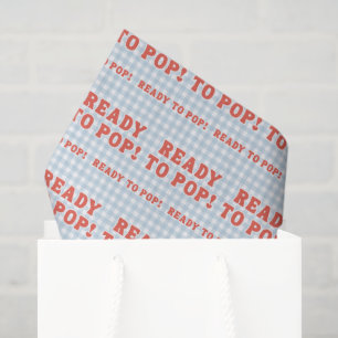 Sie ist bereit zu platzen Baby Shower Blau Retro G Seidenpapier