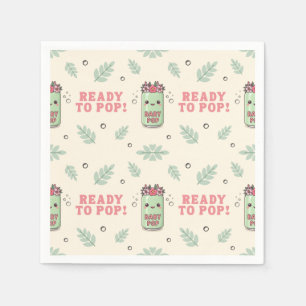 Sie ist bereit zu platzen Baby Shower Boho Kawaii Serviette