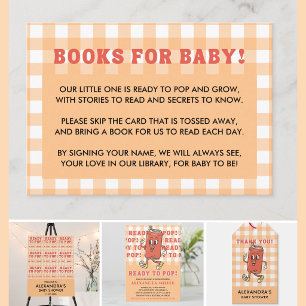 Sie ist bereit zu platzen Baby Shower Retro Orange Begleitkarte
