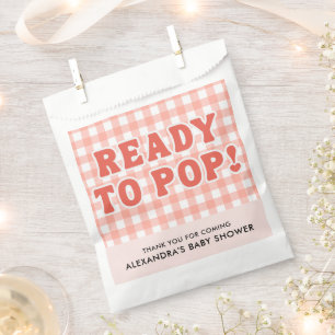 Sie ist bereit zu platzen Baby Shower Retro Rot Gi Geschenktütchen