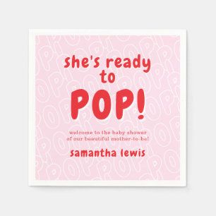Sie ist bereit zu platzen Baby Shower Serviette