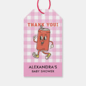 Sie ist bereit zu platzen Danke rosa Gingham Geschenkanhänger (Rückseite)