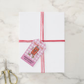 Sie ist bereit zu platzen Danke rosa Gingham Geschenkanhänger (Mit Garn)
