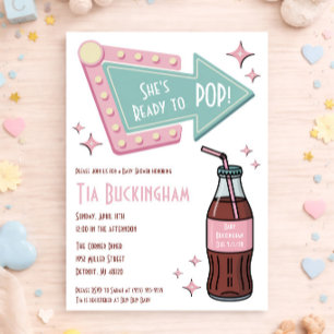 Sie ist bereit zu platzen! Diner, Soda-Themen-Baby Einladung