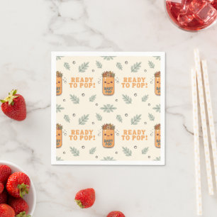 Sie ist bereit zu platzen Orange Grün Boho Kawaii Serviette
