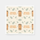 Sie ist bereit zu platzen Orange Grün Boho Kawaii Serviette (Vorderseite)