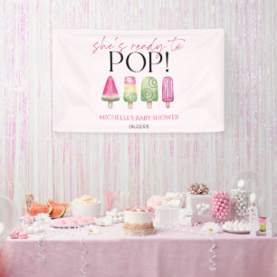 Sie ist bereit zu platzen! Popsicle-Baby-Party Banner