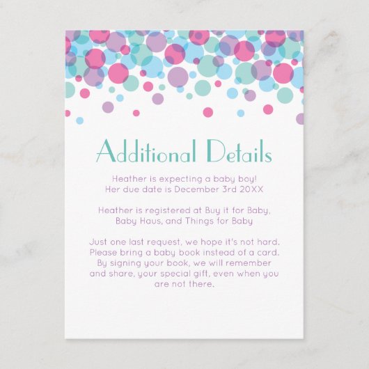 Sie ist bereit zum Pop Baby Shower Polka Dots Begleitkarte (Vorderseite)