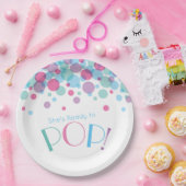 Sie ist bereit zum Pop Baby Shower Polka Dots Pappteller (Party)