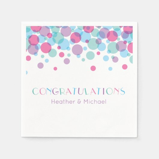 Sie ist bereit zum Pop Baby Shower Polka Dots Serviette (Vorderseite)