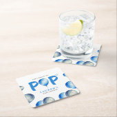Sie ist bereit zum Pop Balloons Blue Boy Baby Dusc Rechteckiger Pappuntersetzer (Vor Ort)