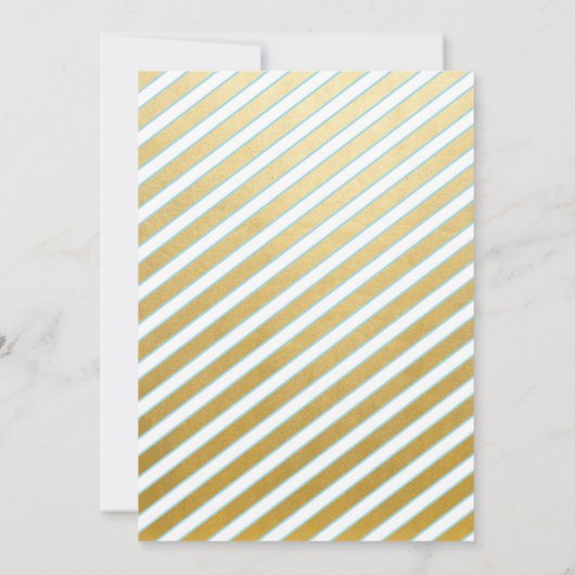 Sie ist bereit zum Pop! Blau und Gold Einladung (Rückseite)