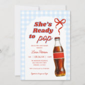 Sie ist bereit zum Pop Boy Soda Babydusche Einladung (Vorderseite)
