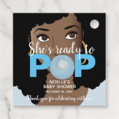 Sie ist bereit zum Pop, Bubblegum Baby Dusche, bla Geschenkanhänger (Rückseite)