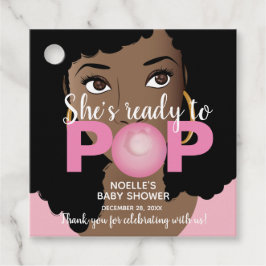 Sie ist bereit zum Pop, Bubblegum Baby Dusche, Ros Geschenkanhänger