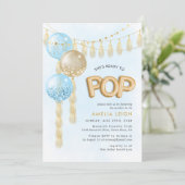 Sie ist bereit zum Pop Confetti Tassel Balloons Einladung (Stehend Vorderseite)