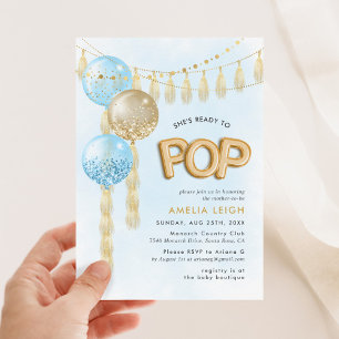 Sie ist bereit zum Pop Confetti Tassel Balloons Einladung
