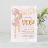 Sie ist bereit zum Pop Confetti Tassel Balloons Einladung (Stehend Vorderseite)