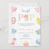 Sie ist bereit zum Pop der Girl-Baby-Dusche Einladung (Vorderseite)