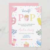 Sie ist bereit zum Pop der Girl-Baby-Dusche Einladung (Vorne/Hinten)