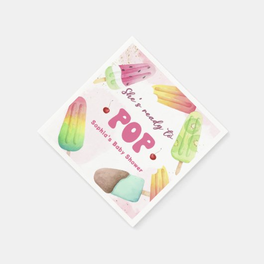 Sie ist bereit zum Pop der Kinderdusche Napkins Serviette (Ecke)