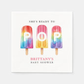 Sie ist bereit zum Pop der Kinderdusche Serviette (Vorderseite)