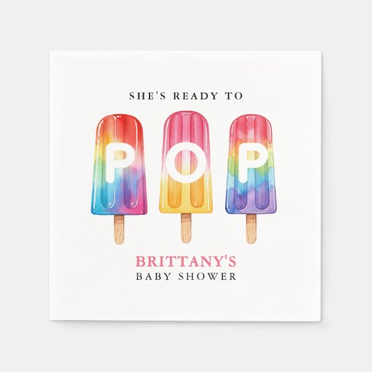Sie ist bereit zum Pop der Kinderdusche Serviette (Vorderseite)