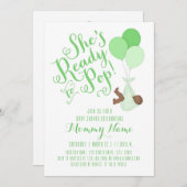 Sie ist bereit zum Pop! Duscheinladung Einladung (Vorne/Hinten)