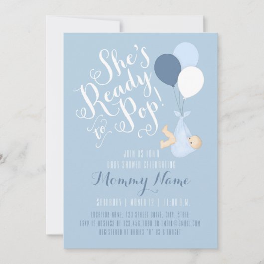 Sie ist bereit zum Pop! Duscheinladung Einladung (Vorderseite)