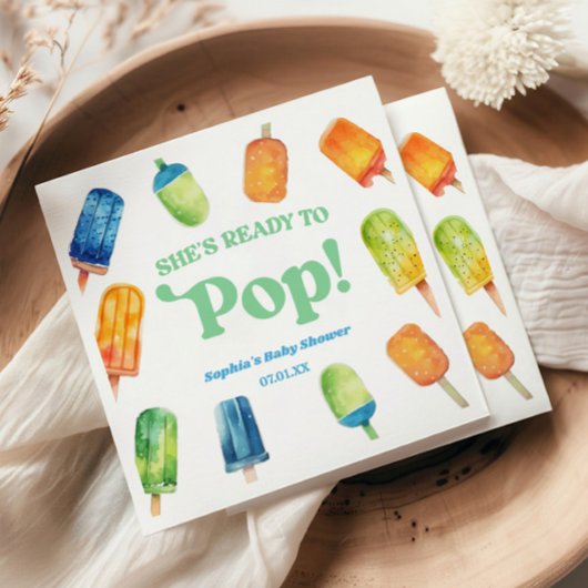 Sie ist bereit zum Pop einer Blue Popsicle Baby Du Serviette