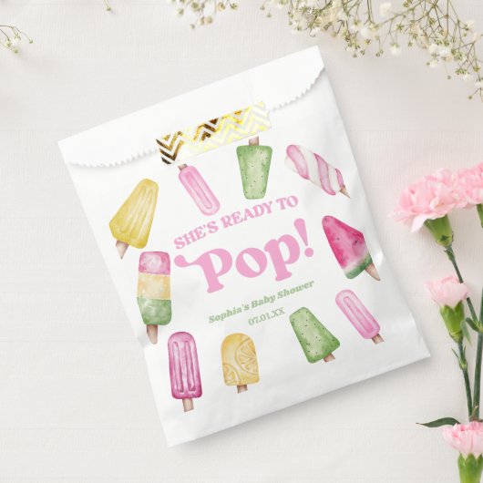 Sie ist bereit zum Pop einer rosa Kinderdusche Geschenktütchen (Versiegelt)