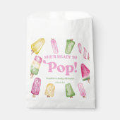 Sie ist bereit zum Pop einer rosa Kinderdusche Geschenktütchen (Vorderseite)