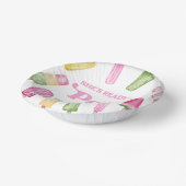 Sie ist bereit zum Pop einer rosa Kinderdusche Pappteller (Gewinkelt)